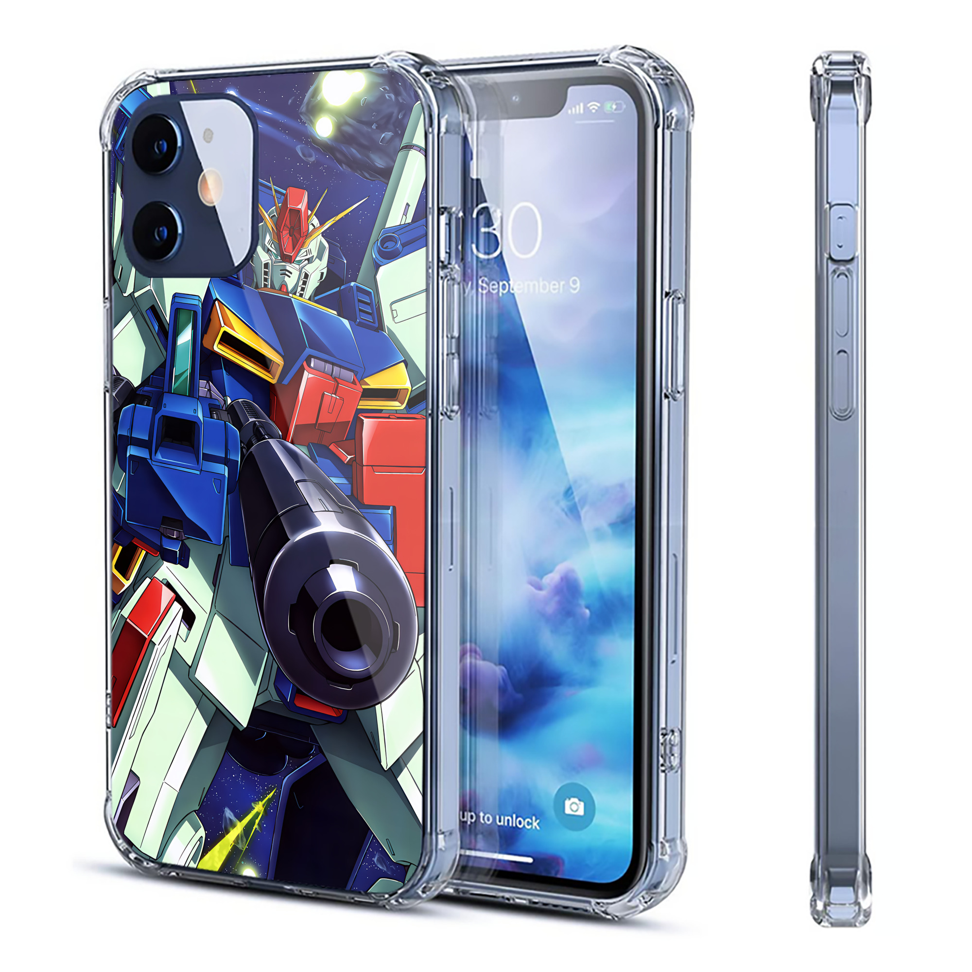 （画像用） 機動戦士ガンダム Mobile Suit Gundam 【iPhone 12シリーズ対応】透明スマホケース（クリアソフトケース）